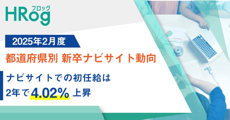 ナビサイトでの初任給は2年で4.02%上昇【2025年2月度 都道府県別 新卒ナビサイト動向】