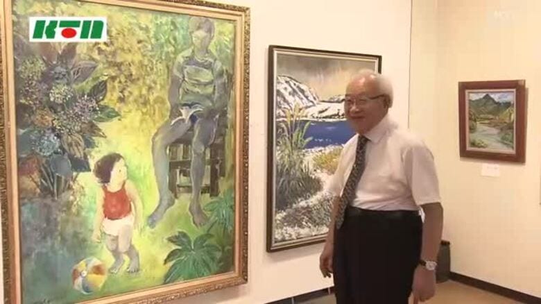 90歳前に制作意欲は衰えず　元中学校の校長先生が卒寿記念に長崎県大村市で油彩画の個展｜FNNプライムオンライン