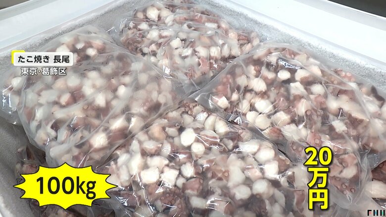 100g507円でマグロの499円を初めて超えたタコ