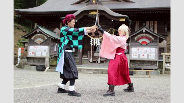 温泉神社で撮影