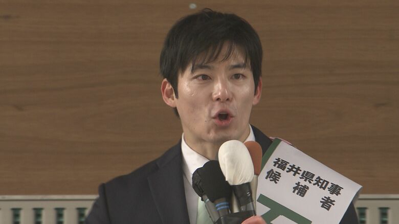 力強く「新しい福井を」と訴える石田候補