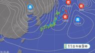 西日本から北日本では大気の状態が非常に不安定　11～12日にかけて落雷や竜巻などの激しい突風、急な強い雨、降ひょうに注意　低気圧や前線に向かう暖かく湿った空気や上空の寒気の影響　気象庁の発表