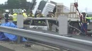 東北道でトラックなど6台絡む事故　1人死亡1人けが　乗用車炎上、トラック横転　盛岡南ＩＣ付近　岩手県