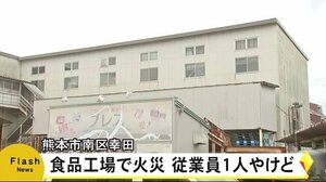 熊本市南区の西日本食品工業で火災 従業員1人がやけど(熊本)