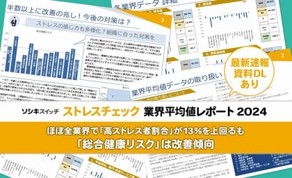 【レポート速報・データ配布中】「ストレスチェック業界平均値レポート2024」解説記事とダウンロード資料を公開中!