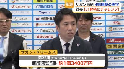 4期連続黒字のサガン鳥栖 純資産は1億6200万円に「J1昇格へチャレンジ」【佐賀県】