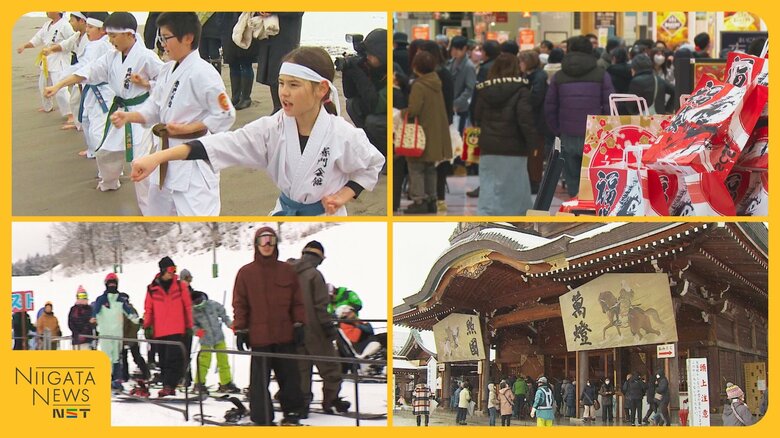 海岸では寒稽古・寒中水泳で心身鍛える人の姿「ケガなく良い1年に」スキー場は待望のオープン！新潟の年末年始｜FNNプライムオンライン
