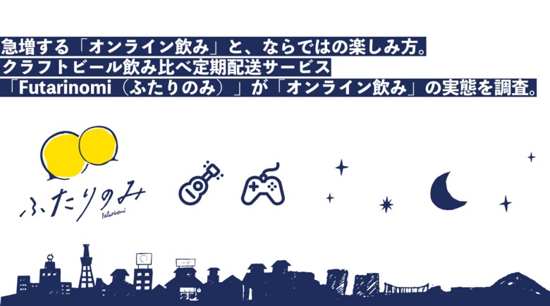 急増する「オンライン飲み」と、ならではの楽しみ方。クラフトビール飲み比べ定期配送サービス「ふたりのみ」が「オンライン飲み」の実態を調査。