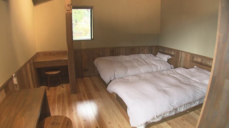 建物の一部には宿泊施設（シングルルーム・ツインルームの5部屋）