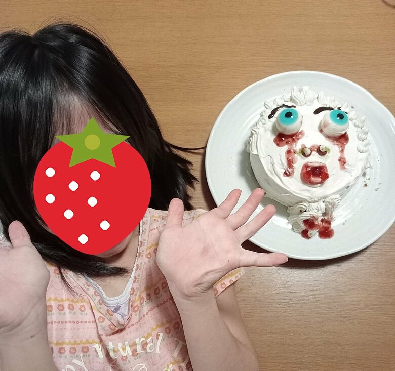 娘さんが手作りしたバースデーケーキ