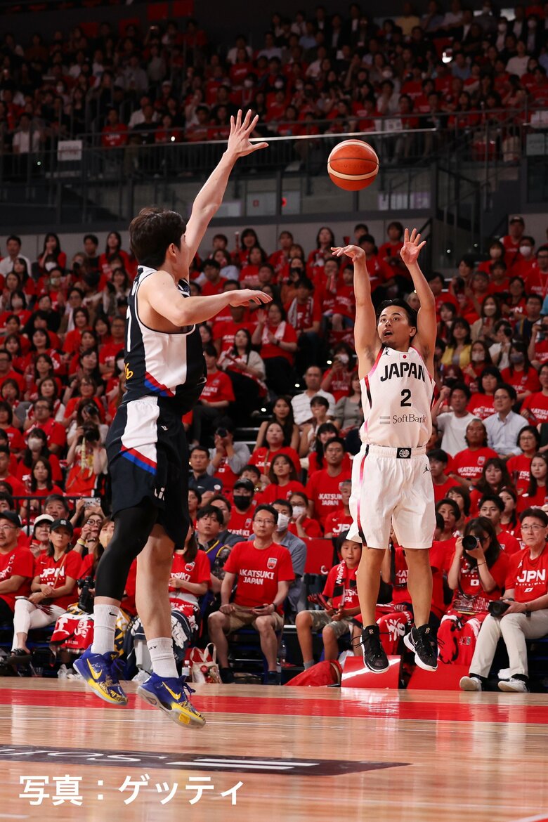 韓国戦初戦での富樫勇樹（5日、東京・有明アリーナ）