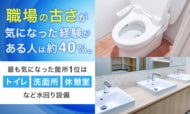 職場の「古さ」が気になった経験がある人は約40％。最も気になった箇所1位は「トイレ・洗面所・休憩室など水回り設備」