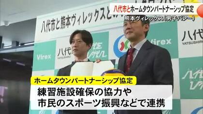 男子バレー・熊本ヴィレックス　八代市とホームタウンパートナーシップ協定【熊本】