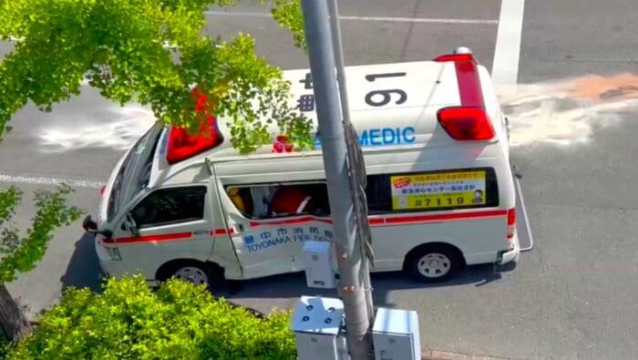 事故後の救急車