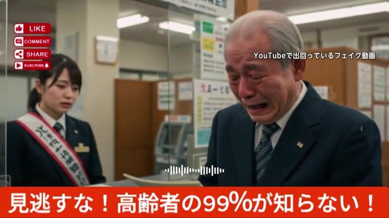 【要注意】高齢者狙うフェイク動画「7月から預金が簡単に引き出せなくなる」はデマ…ゆうちょ銀行「事実はない」　「公的な機関かどうか」も重要｜FNNプライムオンライン