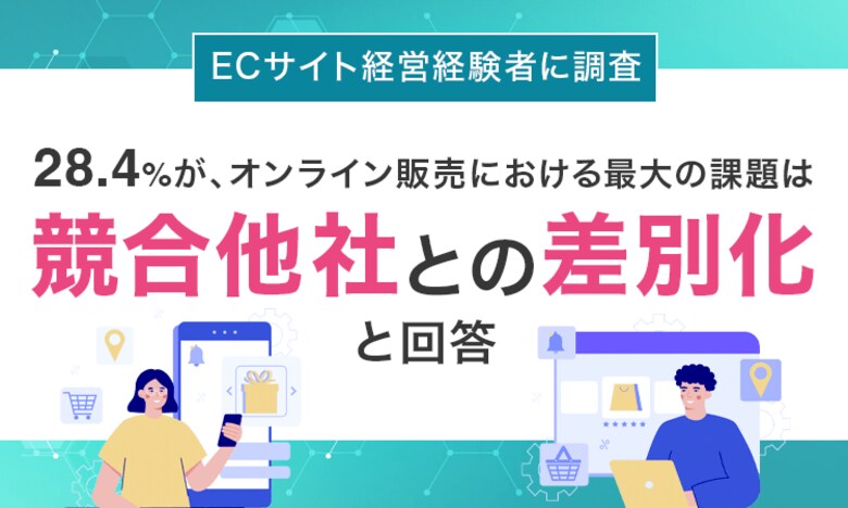 【ECサイト経営経験者に調査】28.4%が、オンライン販売における最大の課題は「競合他社との差別化」と回答