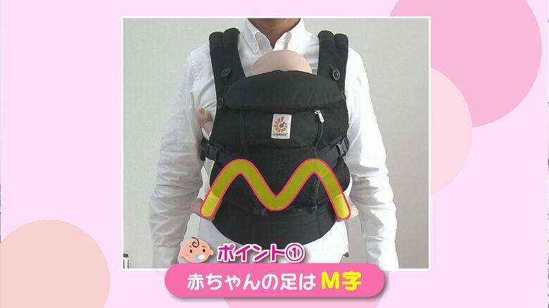 ポイント1　M字開脚姿勢