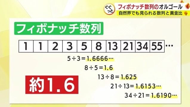 フィボナッチ数列と黄金比