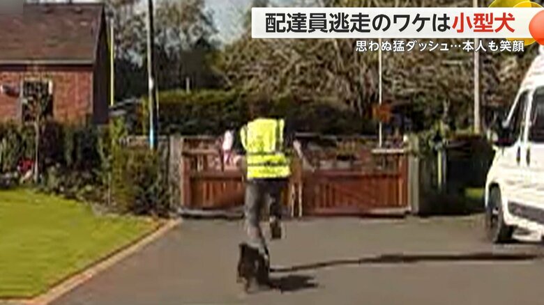 配達員が小型犬におびえて逃げ、家の門を軽々と飛び越えた瞬間（3）