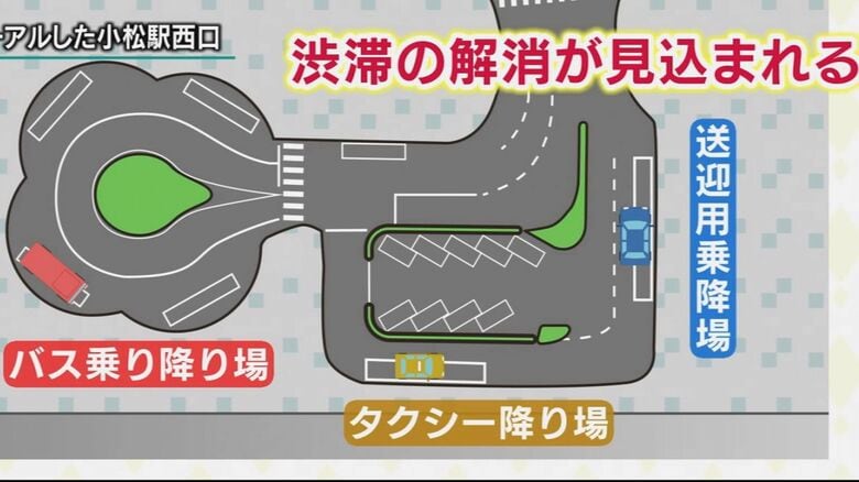 リニューアルした小松駅西口