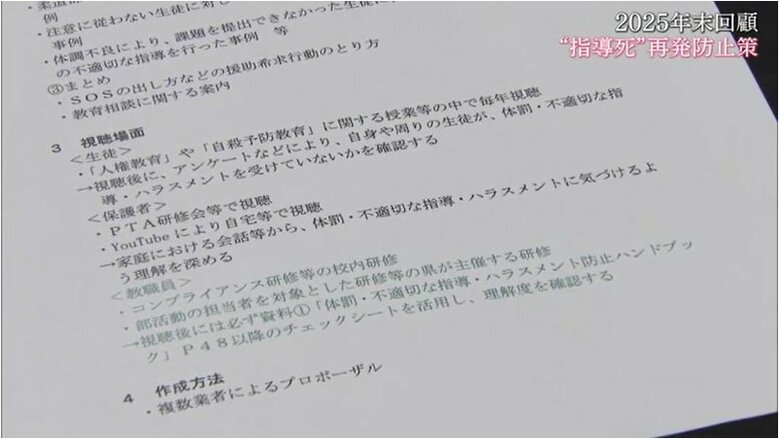 ２０２５年１月に公表された再発防止策の最終版