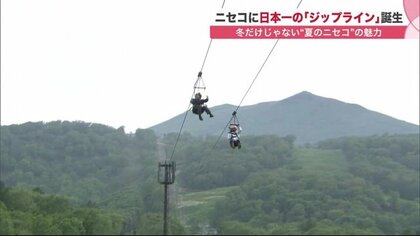 山を2分で滑り降りる“空中散歩”　時速100km超の「ジップライン」　ニセコに“夏のアクティビティ”誕生