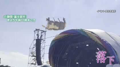 “空を舞うテント”が富士山麓の音楽イベントに…原因は“つむじ風”　専門家「秋が暑くつむじ風のシーズンが後ろ倒しに」静岡県