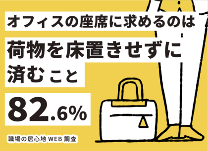 【職場の居心地WEB調査】オフィスの座席に求めるのは「〇〇せずに済むこと」82.6%!