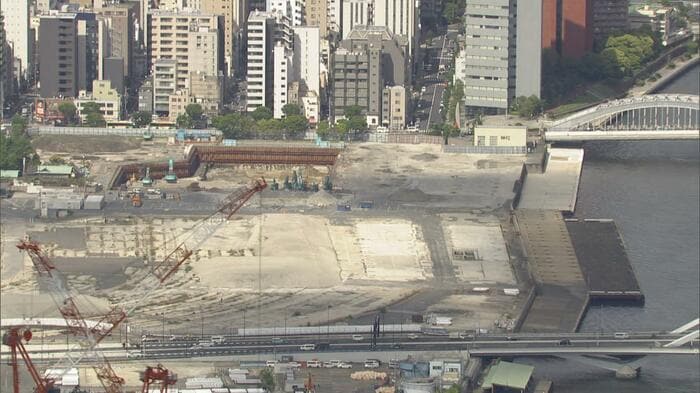 工事中の築地市場跡地