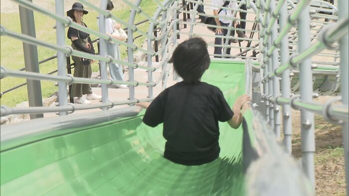 46日ぶりに再開された滑り台(皿倉山・7月19日)