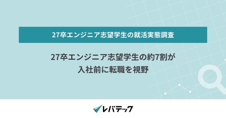 27卒エンジニア志望学生の約7割が入社前に転職を視野