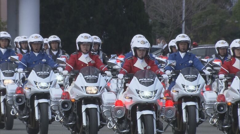 白バイや警備犬も…愛知県警が新年恒例の視閲式 コロナや能登半島地震等の影響で6年ぶりに実施｜FNNプライムオンライン