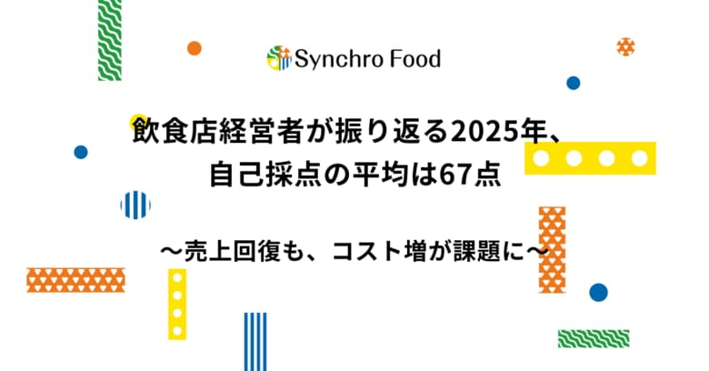 飲食店経営者が振り返る2025年、自己採点の平均は67点～売上回復も、コスト増が課題に～