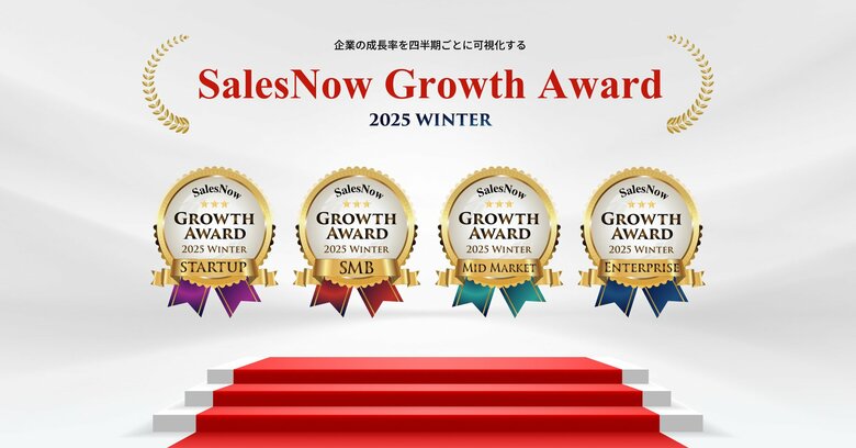 「SalesNow Growth Award 2025 Winter」国内550万社の動的データから急成長企業全80社を発表!