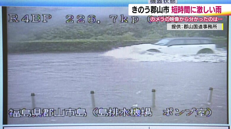 30分ほどで冠水してしまった（画像提供：郡山国道事務所）