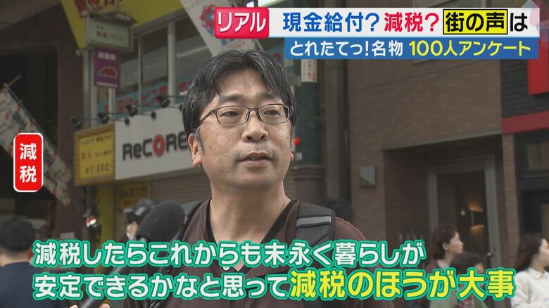 街では「減税」を求める声が多く聞かれる