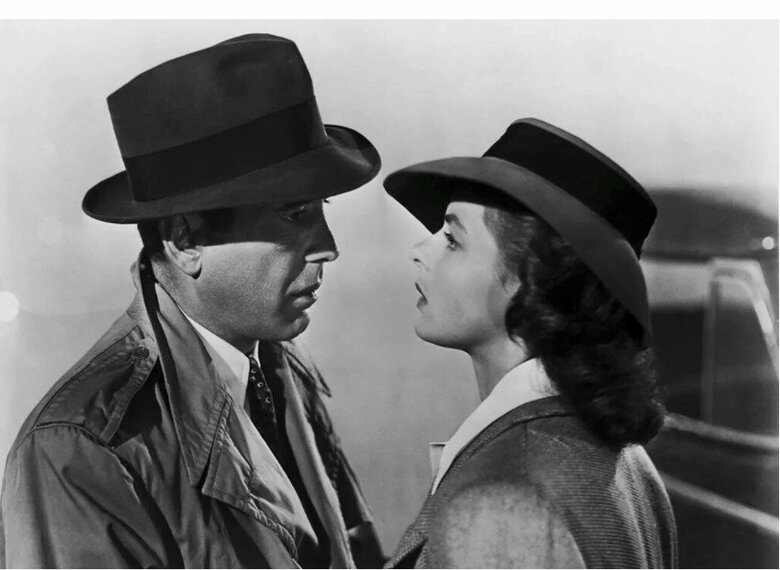 ハンフリー・ボガートとイングリッド・バーグマン主演の名作映画「カサブランカ」（1942年）