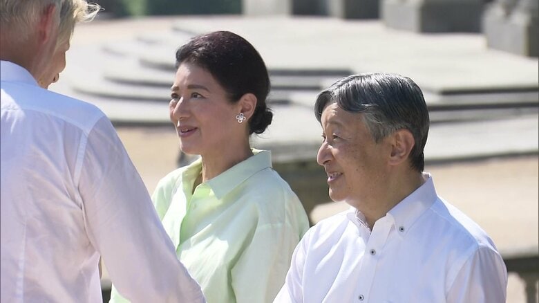 フィリップ国王夫妻に別れの挨拶をされる天皇皇后両陛下