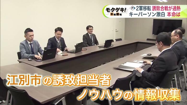 北広島市役所を訪ねた江別市の誘致担当者