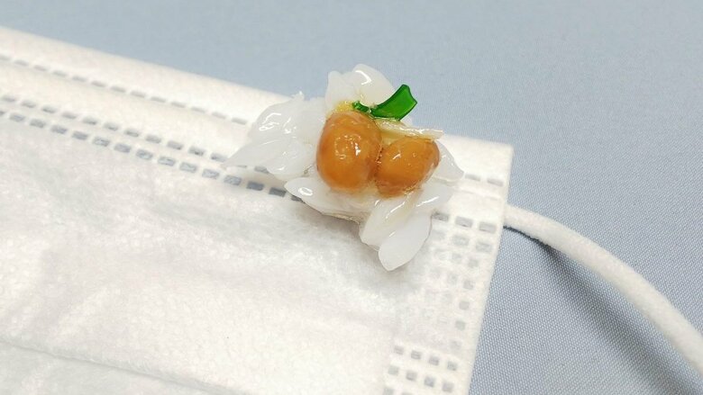 マスクにつけられる食べ残し