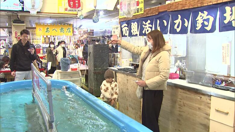 観光地にもイカの姿が！