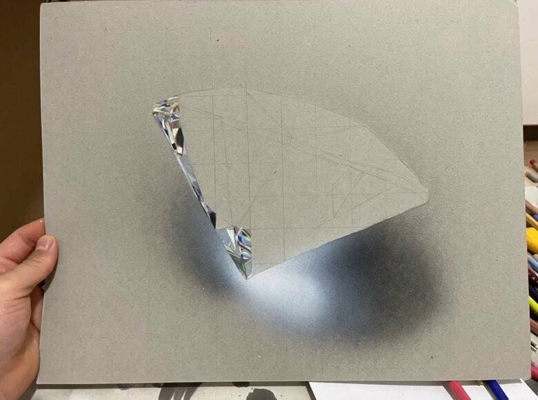 ダイヤモンドの色が塗られて（提供：ARIAさん）