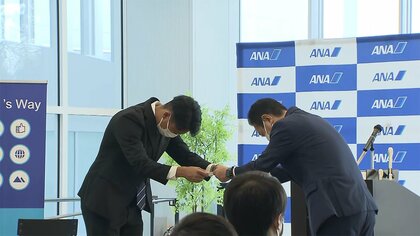 【速報】「コロナのトンネルの出口はすぐそこ」全日空で内定式　3年ぶり総合職を採用　社長が激励