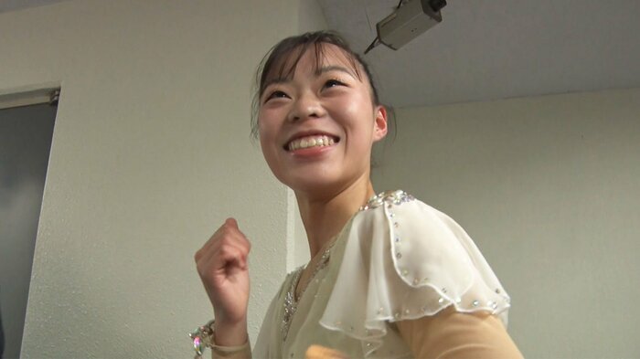 初めての全日本を決め笑顔を見せる石田