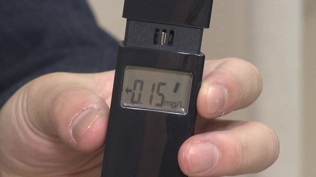 6時間後の結果 酒気帯び運転の基準値は0.15mg/l以上