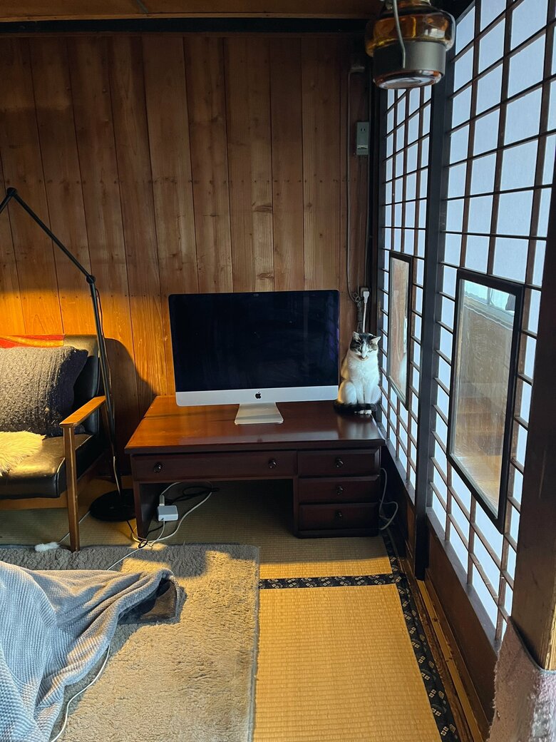 定位置にたたずむ幸子ちゃん（提供：いのうえもんぺさん）