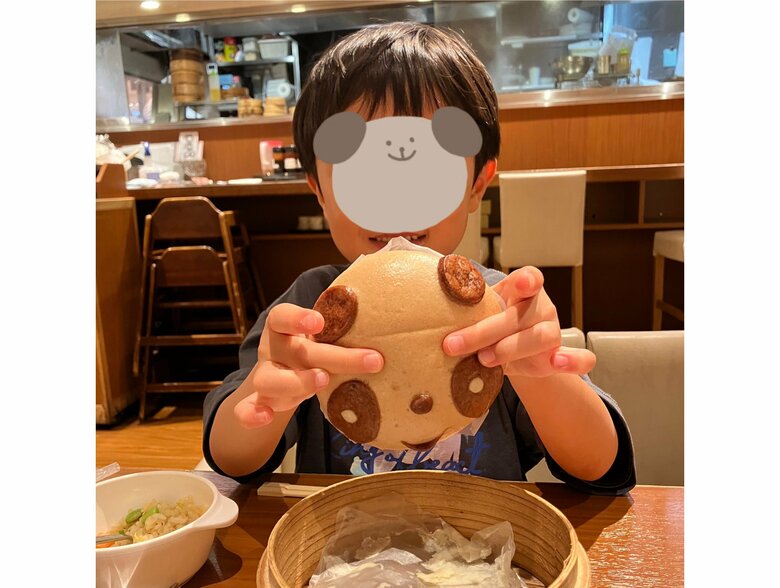 パンダまんと長男くん（提供：もちまさん）