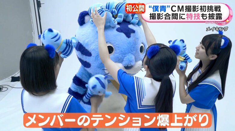 チンタイガーとじゃれ合う“僕青”メンバー