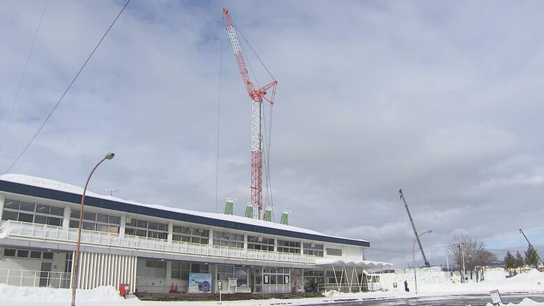 倶知安町駅で行われている北海道新幹線の延伸に向けた工事