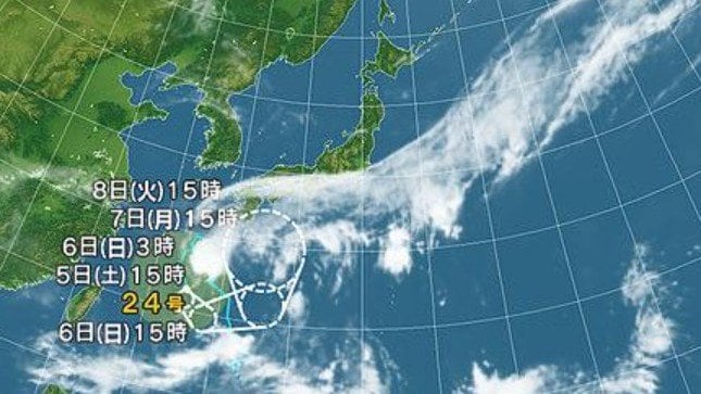 【台風情報】台風24号と前線の影響は　南西諸島や西日本から北日本の太平洋側を中心に7日にかけて大雨となる所がある見込み　台風の進路や前線の動向によっては、10日頃にかけて大雨が続く可能性